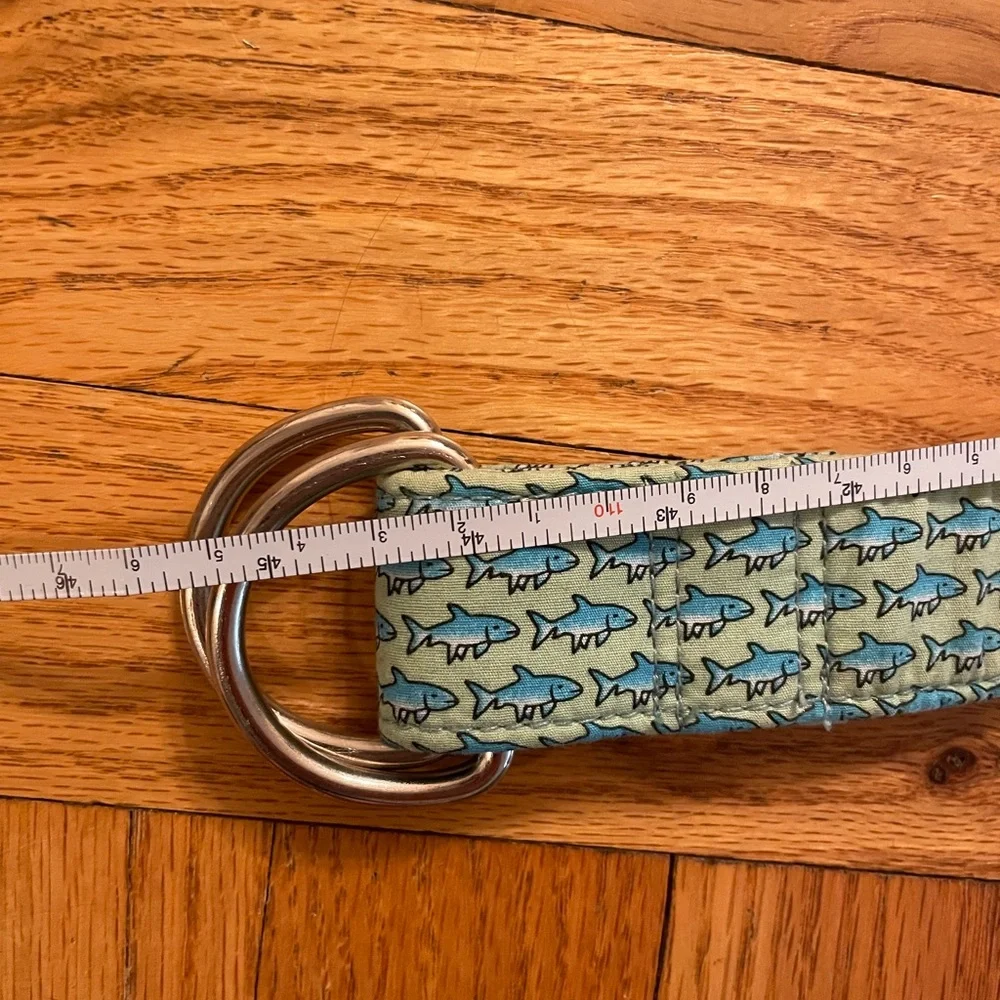 Vineyard Vines Boy Blue Fish D Ring Belt Size Large